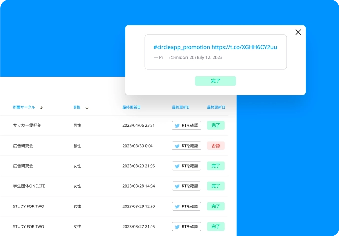 参加者のSNSアカウントを確認